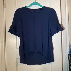 Navy blouse with short sleeves